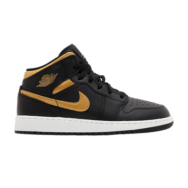 Air Jordan 1 Mid GS 'Black Metallic Gold'