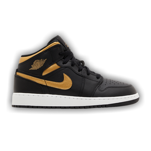 Air Jordan 1 Mid GS 'Black Metallic Gold'