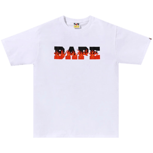 BAPE Flame Bape Logo Tee 'White/Red'