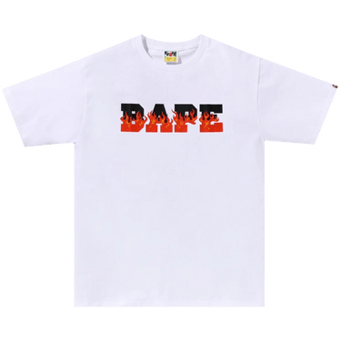 BAPE Flame Bape Logo Tee 'White/Red'