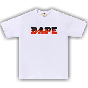 BAPE Flame Bape Logo Tee 'White/Red'