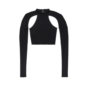 PURPLE BRAND Cut Out Cropped Top 'Black'