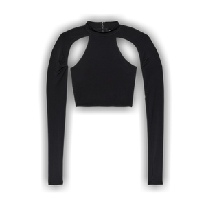 PURPLE BRAND Cut Out Cropped Top 'Black'