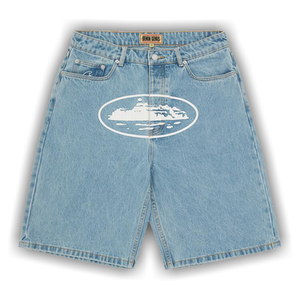 Corteiz Alcatraz Baggy Denim Shorts 'Stonewash'
