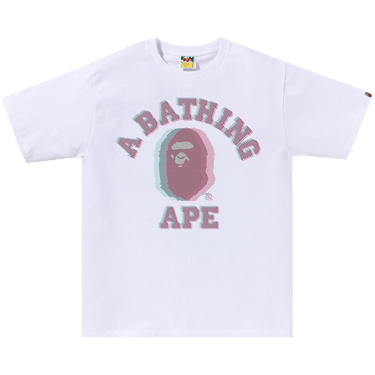 BAPE Glitch Art College Tee 'White'