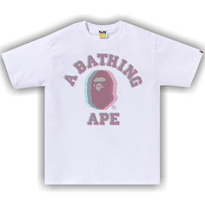 BAPE Glitch Art College Tee 'White'