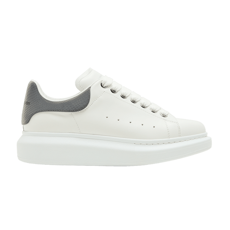 Alexander McQueen Wmns Oversized Sneaker 'White Grey Snakeskin' 718232 WIEE7 9154