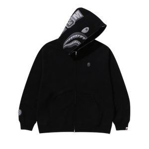 BAPE Ape Head One Point Shark Zip Hoodie 'Black'
