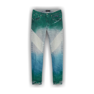PURPLE BRAND Low Rise Skinny Coated Diagonal Jean 'Light Indigo/Multicolor'