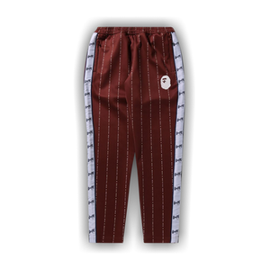 BAPE Text Stripe Jersey Pants 'Brown'