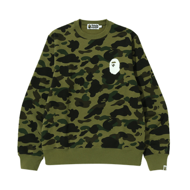 BAPE 1st Camo Ape Head Crewneck 'Green'