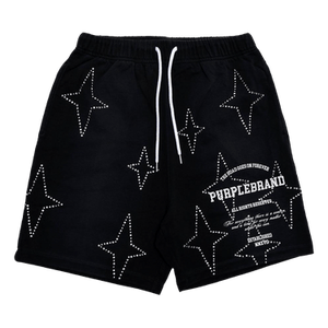 PURPLE BRAND Stacked Crystal Stars Shorts 'Black'