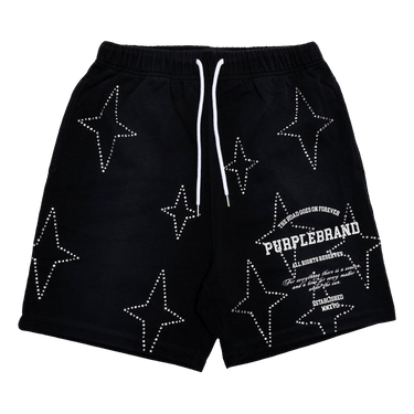 PURPLE BRAND Stacked Crystal Stars Shorts 'Black'