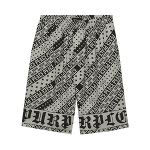 PURPLE BRAND Flag Bandana Shorts 'Grey'