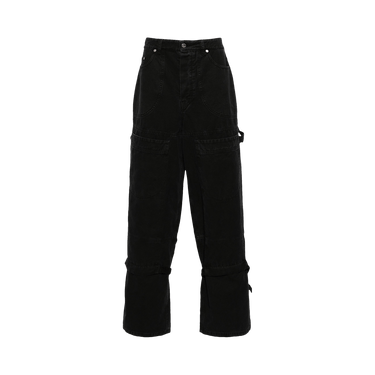 Off-White Strap Detail Canvas Carpenter Trousers 'Black'