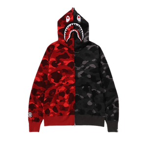 BAPE Color Camo Separate Shark Full Zip Hoodie 'Red/Black'