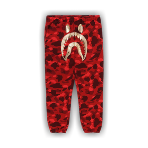 BAPE Color Camo Shark Sweatpants 'Red'