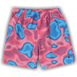 BAPE Liquid Camo One Point Beach Shorts 'Pink'