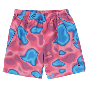 BAPE Liquid Camo One Point Beach Shorts 'Pink'