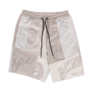 BAPE Patchwork Basketball Shorts 'Ivory'