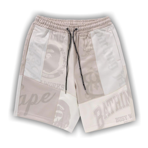 BAPE Patchwork Basketball Shorts 'Ivory'