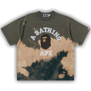 BAPE Tie Dye College Relaxed Fit Tee 'Beige'