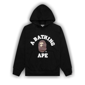 BAPE College Puffy Relaxed Fit Pullover Hoodie 'Black'