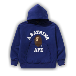 BAPE College Puffy Relaxed Fit Pullover Hoodie 'Blue'