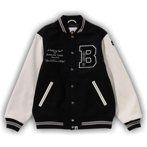 BAPE Embroidery Varsity Jacket 'Black'