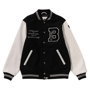 BAPE Embroidery Varsity Jacket 'Black'