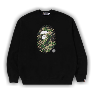 BAPE ABC Camo Ape Head Relaxed Fit Crewneck Sweatshirt 'Black'