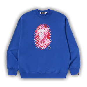 BAPE ABC Camo Ape Head Relaxed Fit Crewneck Sweatshirt 'Blue'