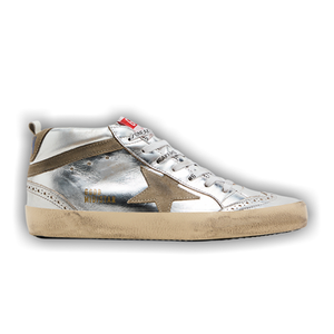 Golden Goose Wmns Mid Star 'Silver Laminated'