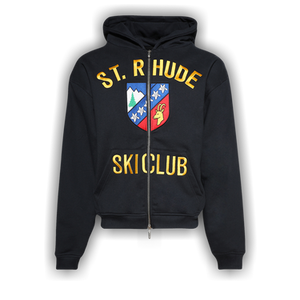 Rhude St. Rhude Zip Up Hoodie 'Vintage Black'