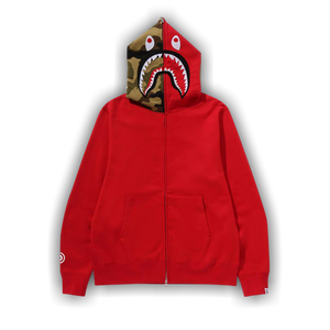 BAPE 1st Shark Full Zip Hoodie 'Red'