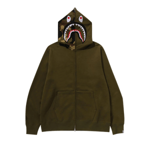 BAPE 1st Shark Full Zip Hoodie 'Olive Drab'