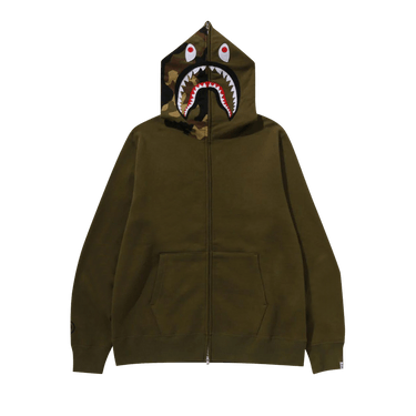 BAPE 1st Shark Full Zip Hoodie 'Olive Drab'