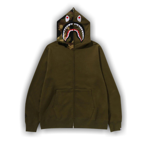 BAPE 1st Shark Full Zip Hoodie 'Olive Drab'