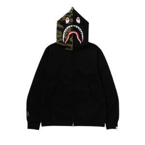 BAPE 1st Camo Swarovski Shark Full Zip Hoodie 'Black'