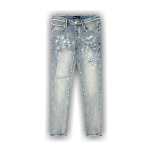 PURPLE BRAND Paint Blowout Jeans 'Light Indigo'