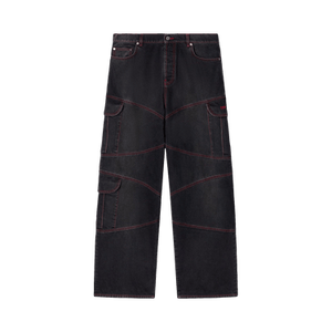 Off-White Script Samurai Straight Jeans 'Vintage Black/Red'