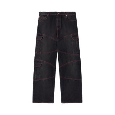 Off-White Script Samurai Straight Jeans 'Vintage Black/Red'