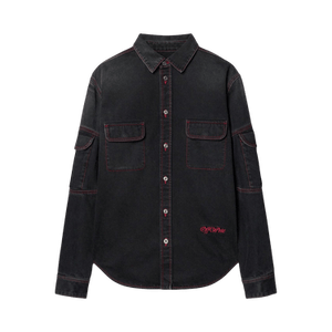 Off-White Script Samurai Den Shirt 'Vintage Black/Red'