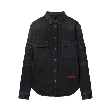 Off-White Script Samurai Den Shirt 'Vintage Black/Red'