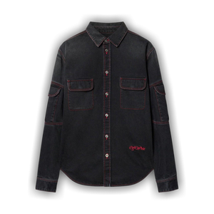 Off-White Script Samurai Den Shirt 'Vintage Black/Red'