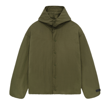 Fear of God Essentials Textured Nylon Hooded Coaches Jacket 'Military'