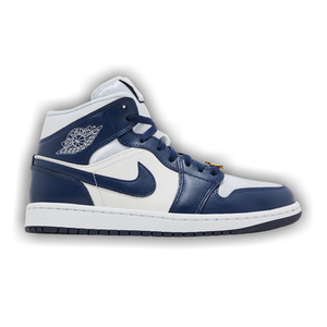 Wmns Air Jordan 1 Mid 'Midnight Navy Gold Charms'