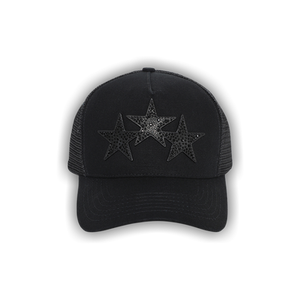 Amiri Crystal 3 Star Trucker Hat 'Black Black'