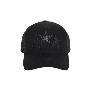 Amiri Crystal 3 Star Trucker Hat 'Black Black'