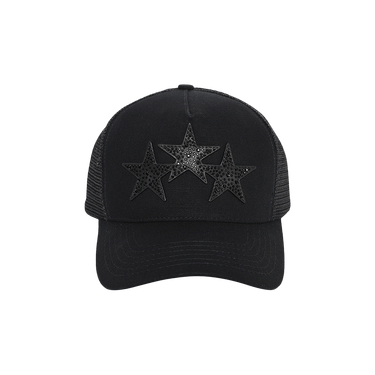 Amiri Crystal 3 Star Trucker Hat 'Black Black'